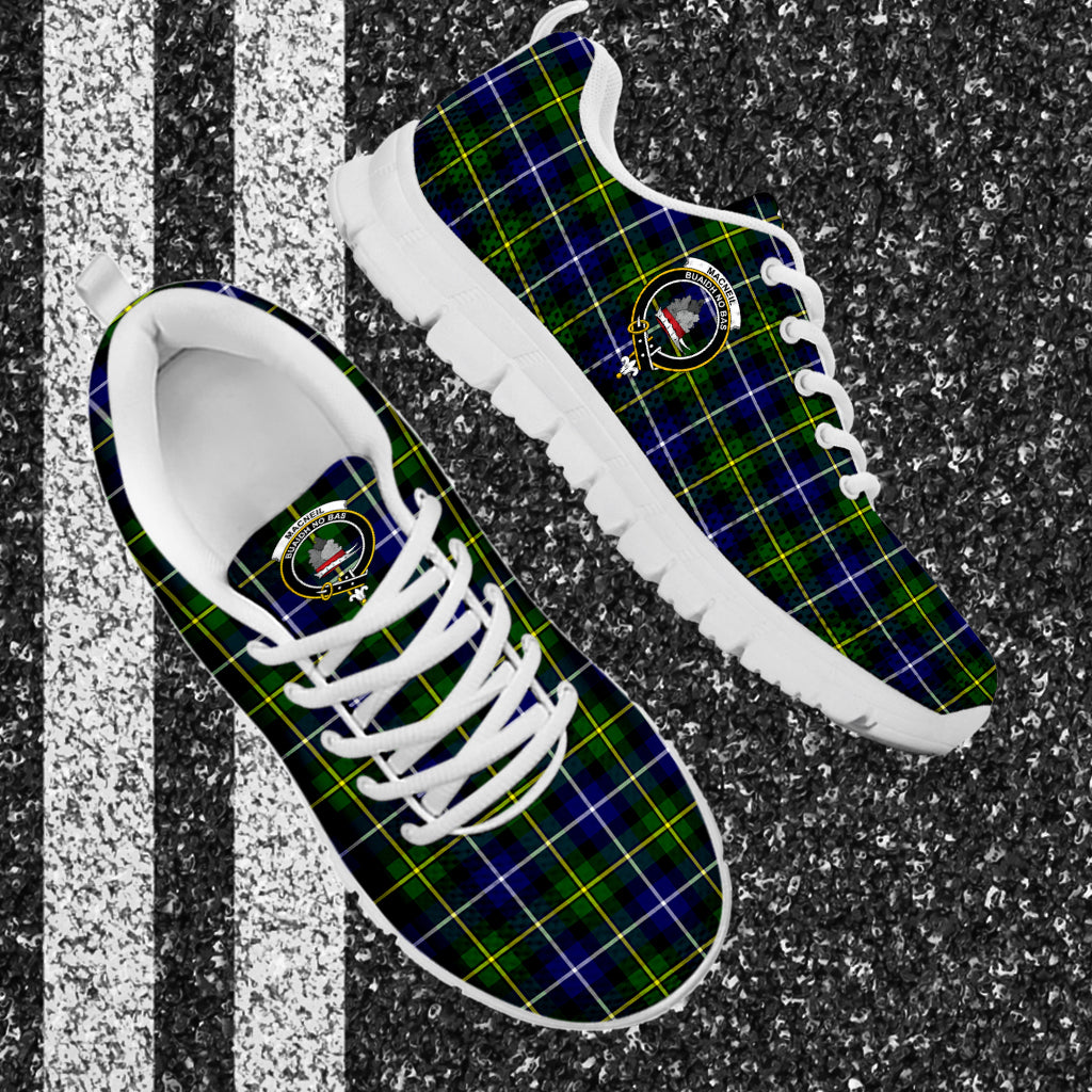 MacNeil of Barra Modern Tartan Sneakers with Family Crest - Tartan Vibes Clothing