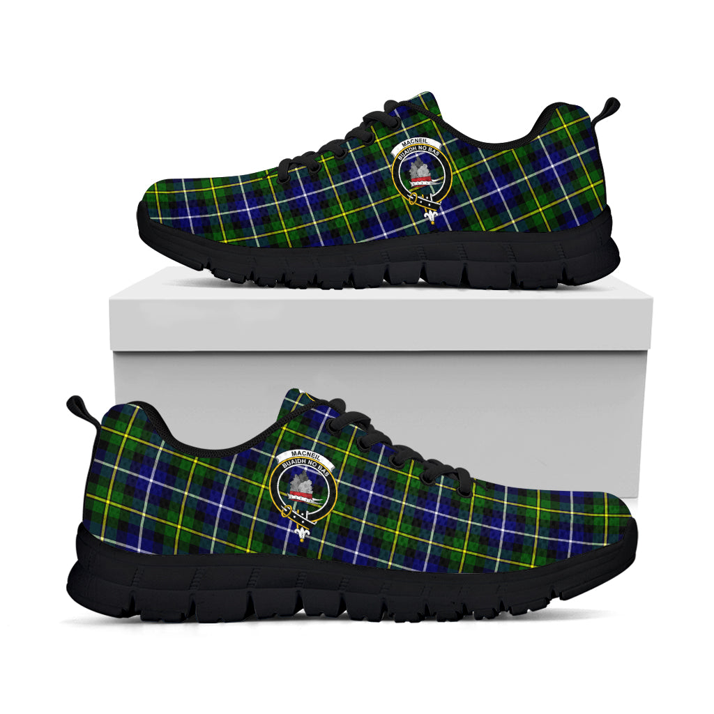 MacNeil of Barra Modern Tartan Sneakers with Family Crest - Tartan Vibes Clothing