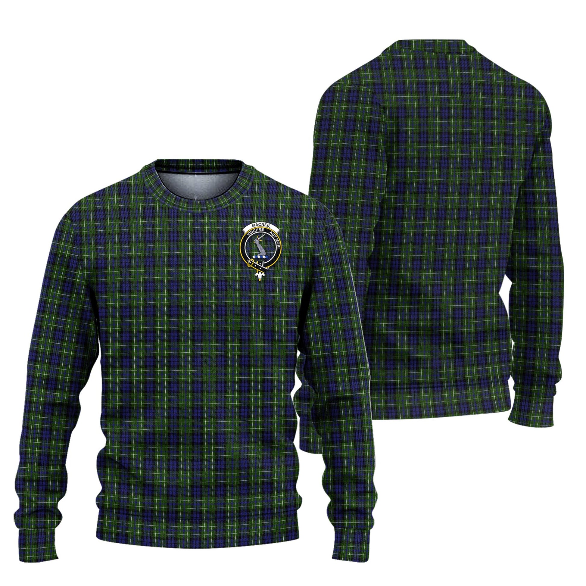 MacNeil of Colonsay Tartan Knitted Sweater with Family Crest Unisex - Tartanvibesclothing