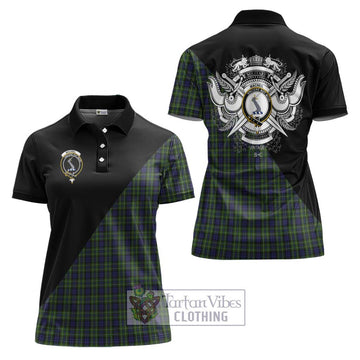 MacNeil of Colonsay Tartan Women's Polo Shirt with Family Crest and Military Logo Style