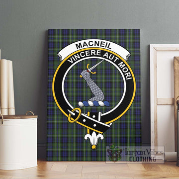 MacNeil of Colonsay Tartan Canvas Print Wall Art with Family Crest