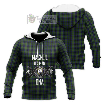 MacNeil of Colonsay Tartan Knitted Hoodie with Family Crest DNA In Me Style