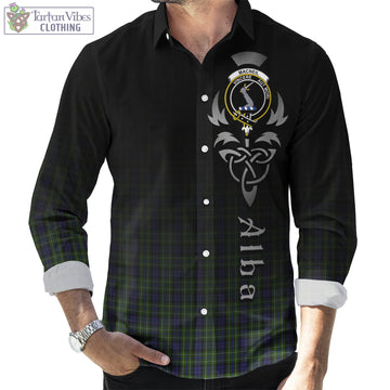 MacNeil of Colonsay Tartan Long Sleeve Button Up Featuring Alba Gu Brath Family Crest Celtic Inspired