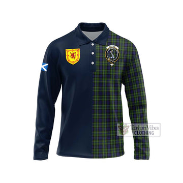 MacNeil of Colonsay Tartan Long Sleeve Polo Shirt Alba with Scottish Lion Royal Arm Half Style