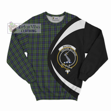 MacNeil of Colonsay Tartan Sweatshirt with Family Crest Circle Style