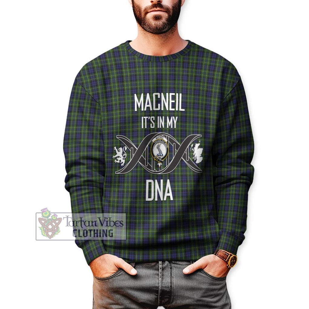 MacNeil of Colonsay Tartan Sweatshirt with Family Crest DNA In Me Style Unisex - Tartanvibesclothing Shop