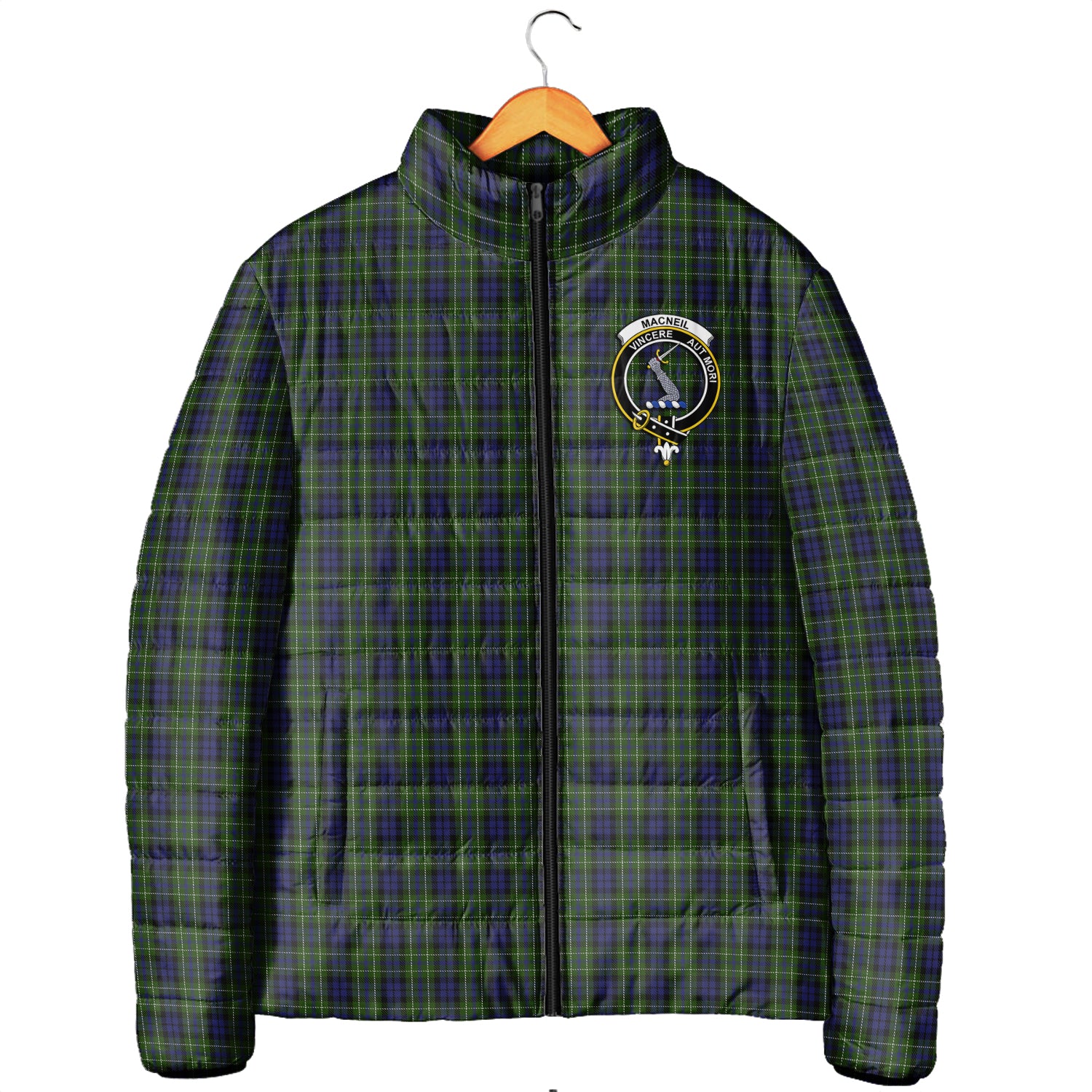 MacNeil of Colonsay Tartan Padded Jacket with Family Crest Men's Padded Jacket - Tartan Vibes Clothing