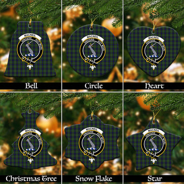 MacNeil of Colonsay Tartan Christmas Ceramic Ornaments with Family Crest