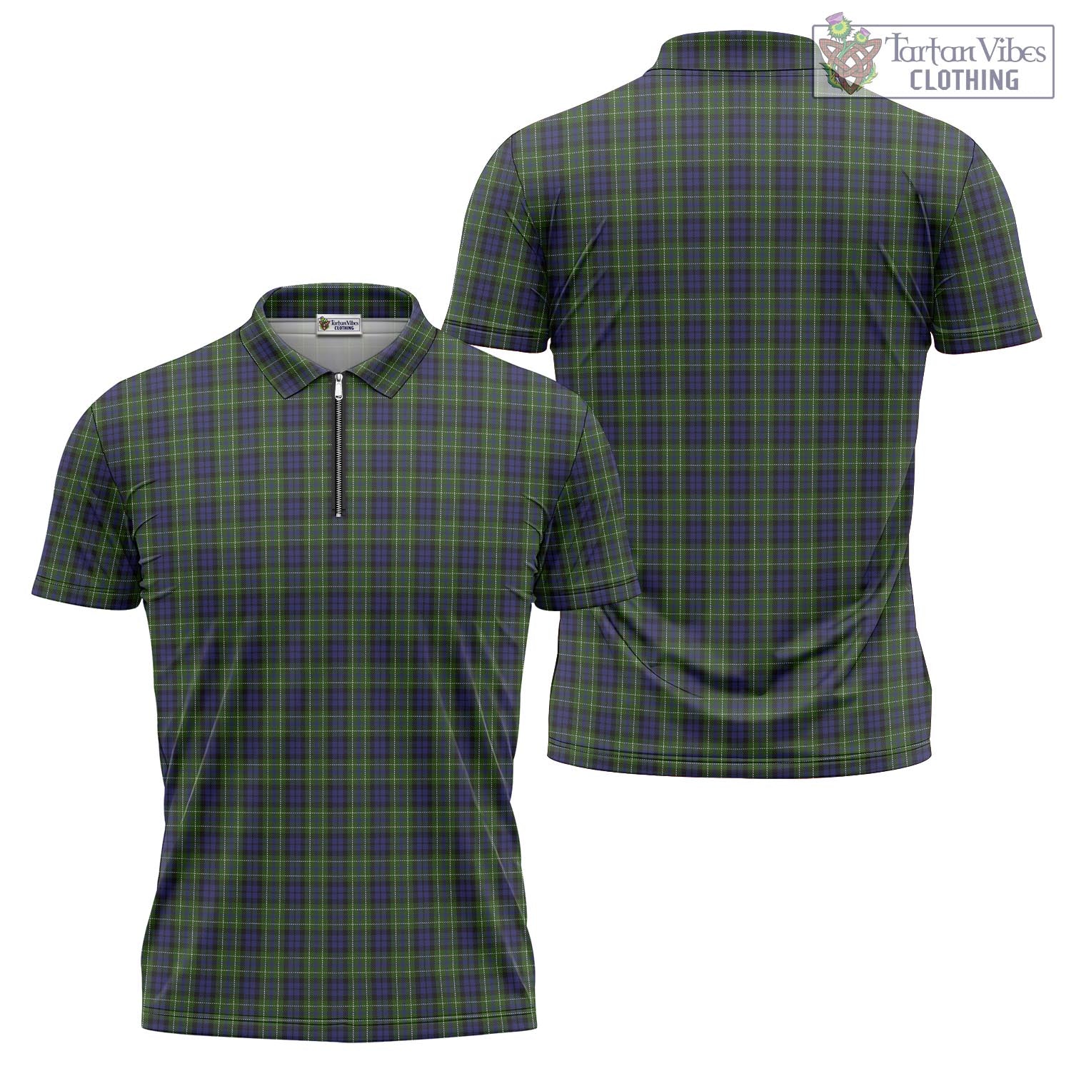 Tartan Vibes Clothing MacNeil of Colonsay Tartan Zipper Polo Shirt