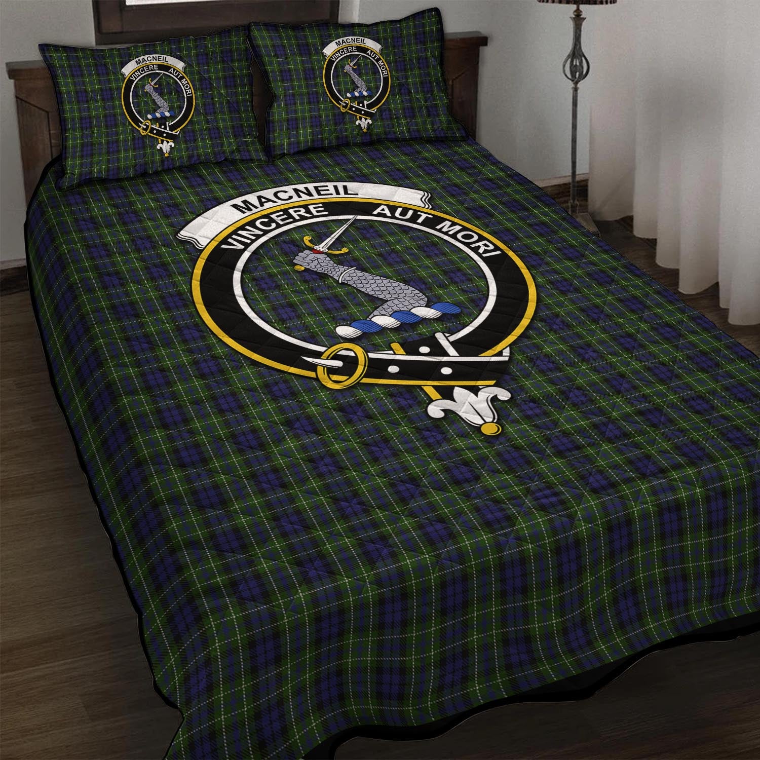 MacNeil of Colonsay Tartan Quilt Bed Set with Family Crest - Tartan Vibes Clothing