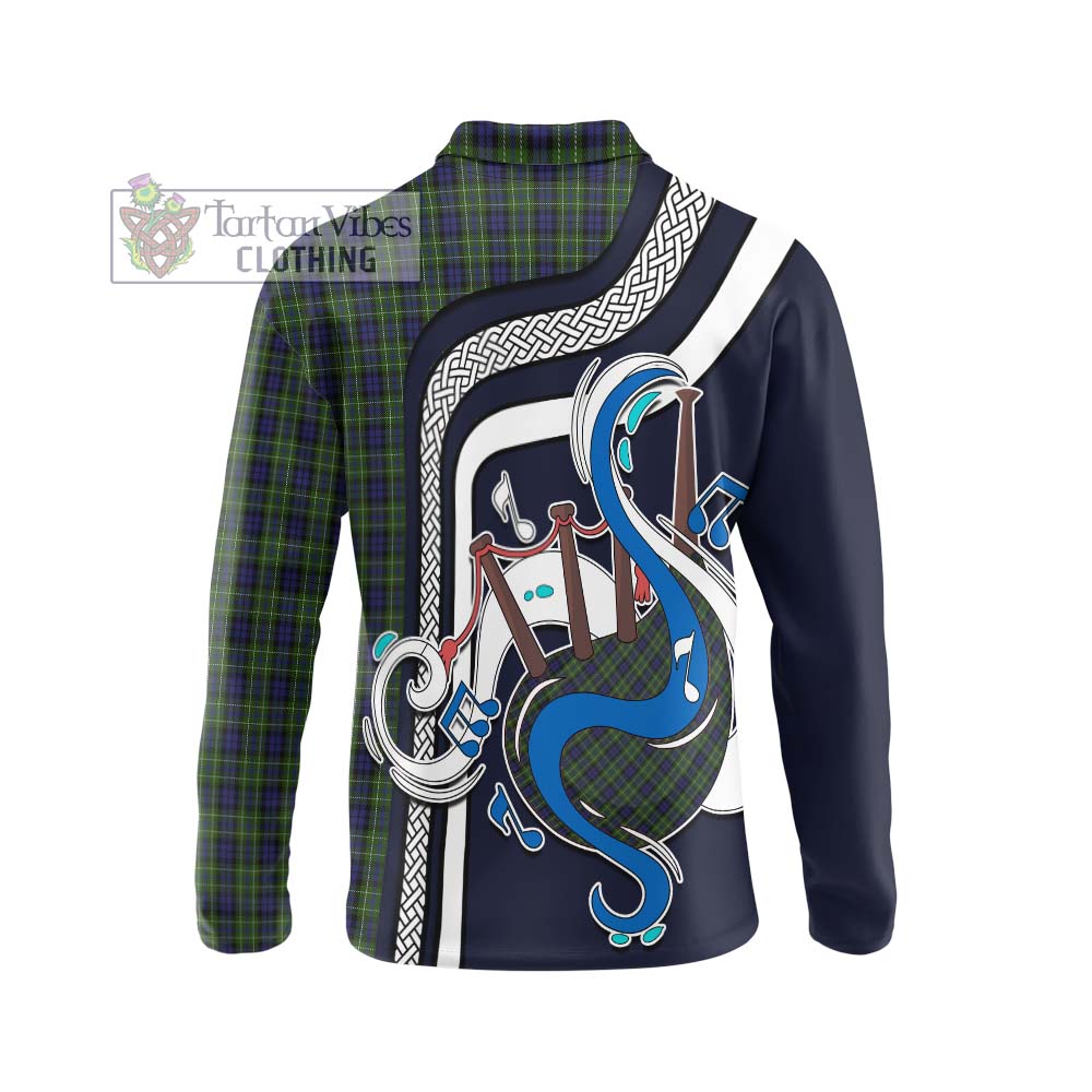 Tartan Vibes Clothing MacNeil of Colonsay Tartan Long Sleeve Polo Shirt with Epic Bagpipe Style