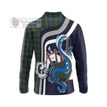 MacNeil of Colonsay Tartan Long Sleeve Polo Shirt with Epic Bagpipe Style