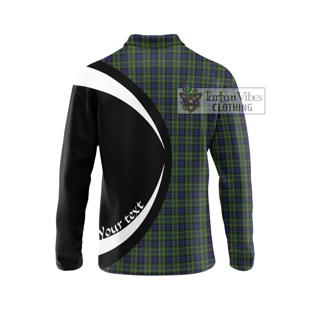 MacNeil of Colonsay Tartan Long Sleeve Polo Shirt with Family Crest Circle Style - Tartan Vibes Clothing