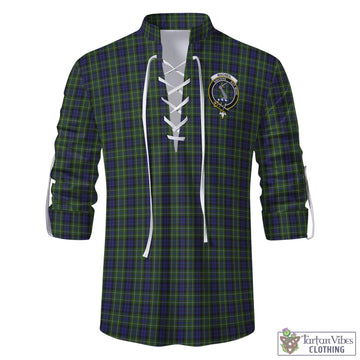 MacNeil of Colonsay Tartan Men's Scottish Traditional Jacobite Ghillie Kilt Shirt with Family Crest