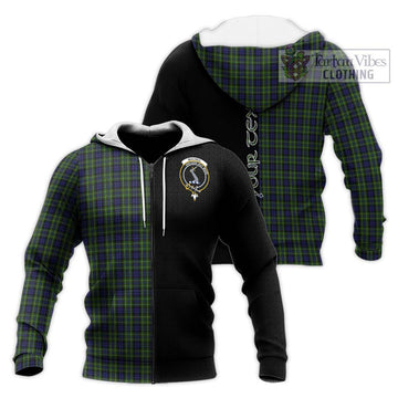 MacNeil of Colonsay Tartan Knitted Hoodie with Family Crest and Half Of Me Style