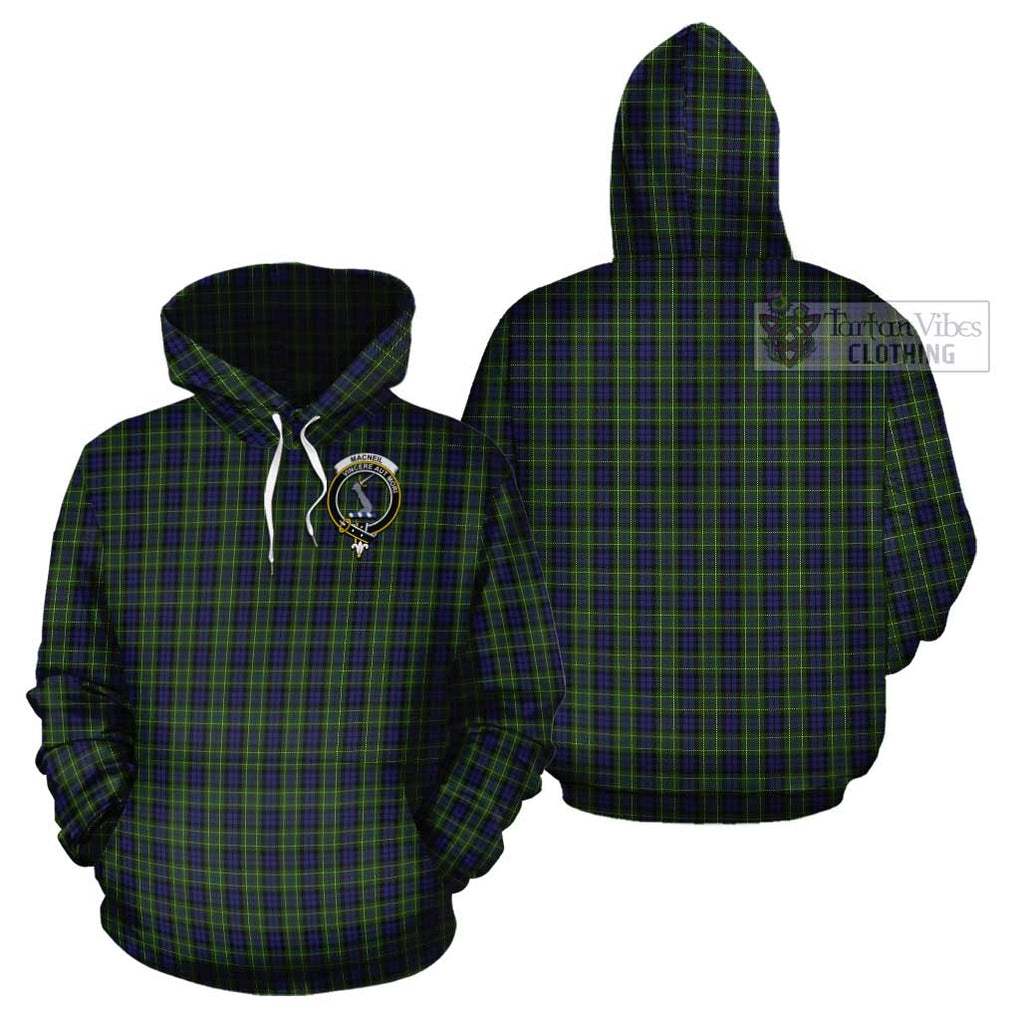 MacNeil of Colonsay Tartan Cotton Hoodie with Family Crest Pullover Hoodie - Tartan Vibes Clothing