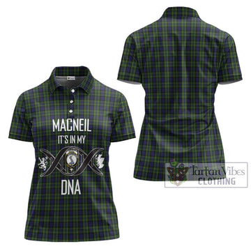 MacNeil of Colonsay Tartan Women's Polo Shirt with Family Crest DNA In Me Style