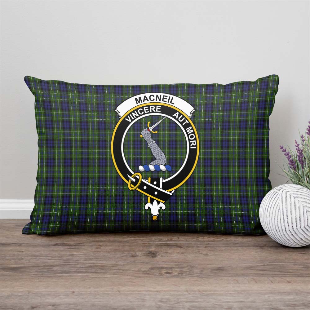 MacNeil of Colonsay Tartan Pillow Cover with Family Crest Rectangle Pillow Cover - Tartanvibesclothing