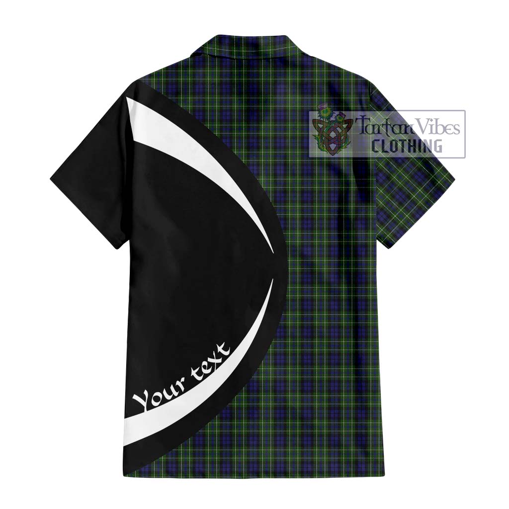 MacNeil of Colonsay Tartan Short Sleeve Button Up with Family Crest Circle Style - Tartan Vibes Clothing