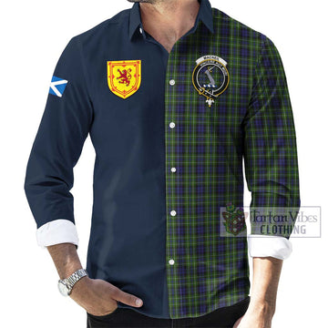 MacNeil of Colonsay Tartan Long Sleeve Button Shirt Alba with Scottish Lion Royal Arm Half Style