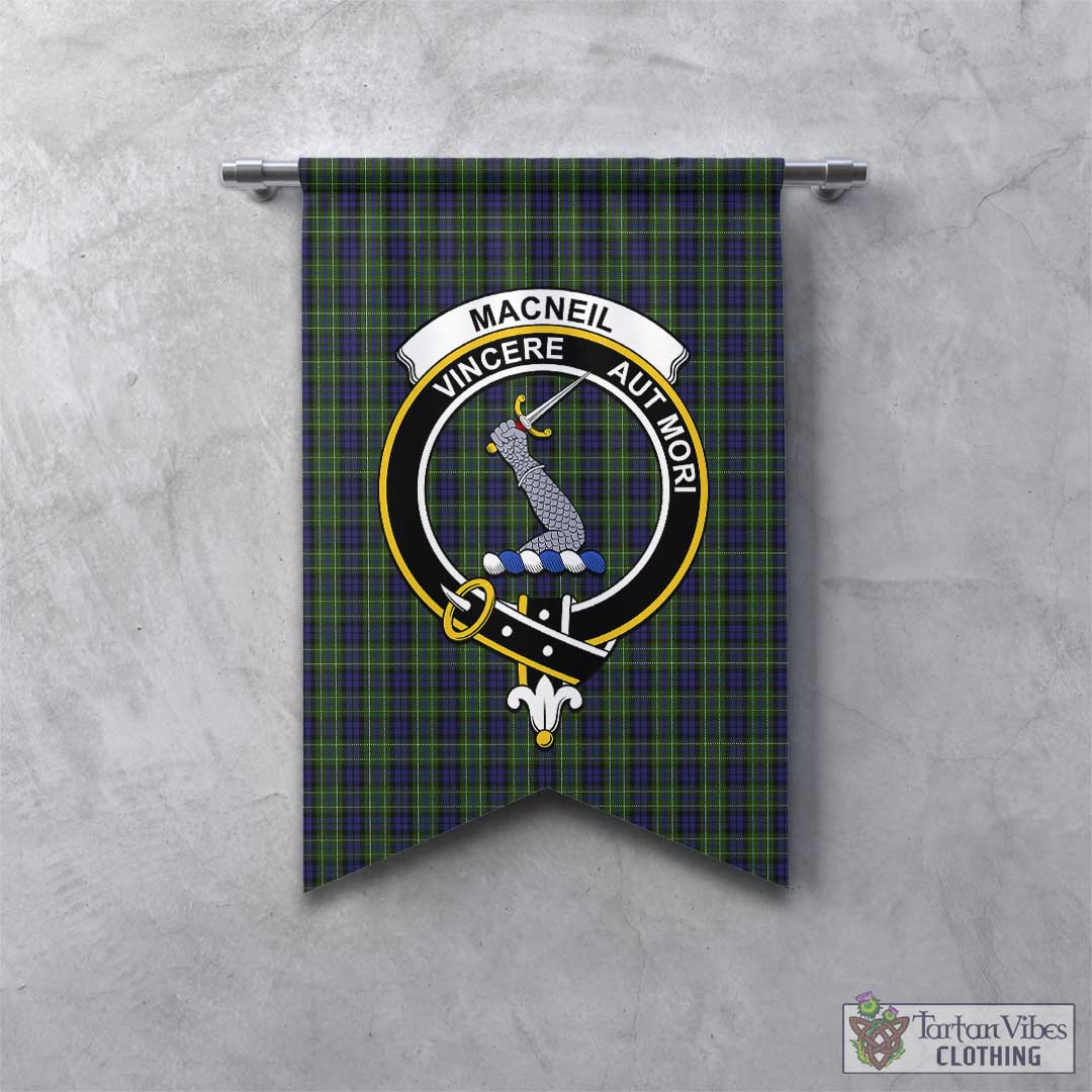 Tartan Vibes Clothing MacNeil of Colonsay Tartan Gonfalon, Tartan Banner with Family Crest