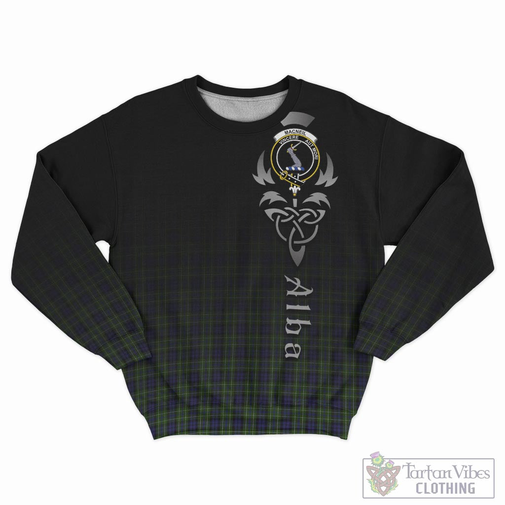 Tartan Vibes Clothing MacNeil of Colonsay Tartan Sweatshirt Featuring Alba Gu Brath Family Crest Celtic Inspired