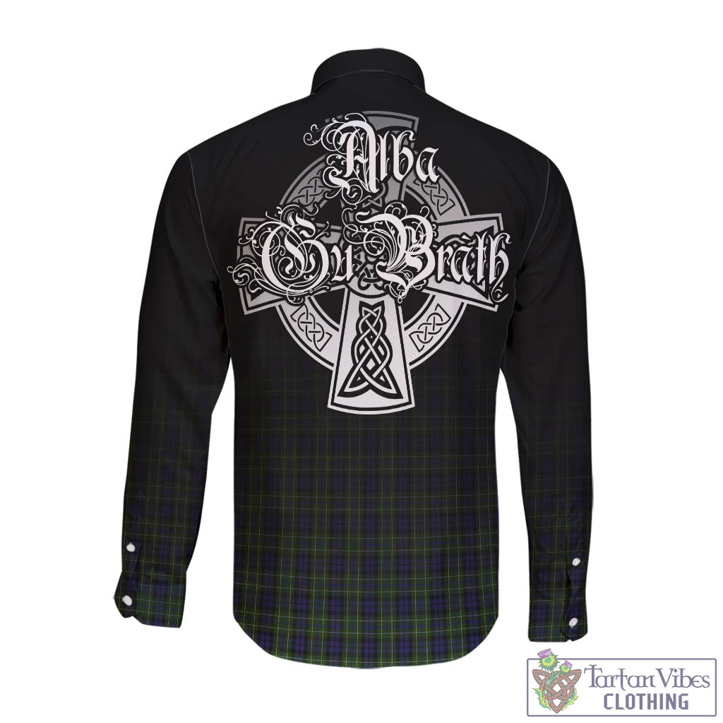 Tartan Vibes Clothing MacNeil of Colonsay Tartan Long Sleeve Button Up Featuring Alba Gu Brath Family Crest Celtic Inspired