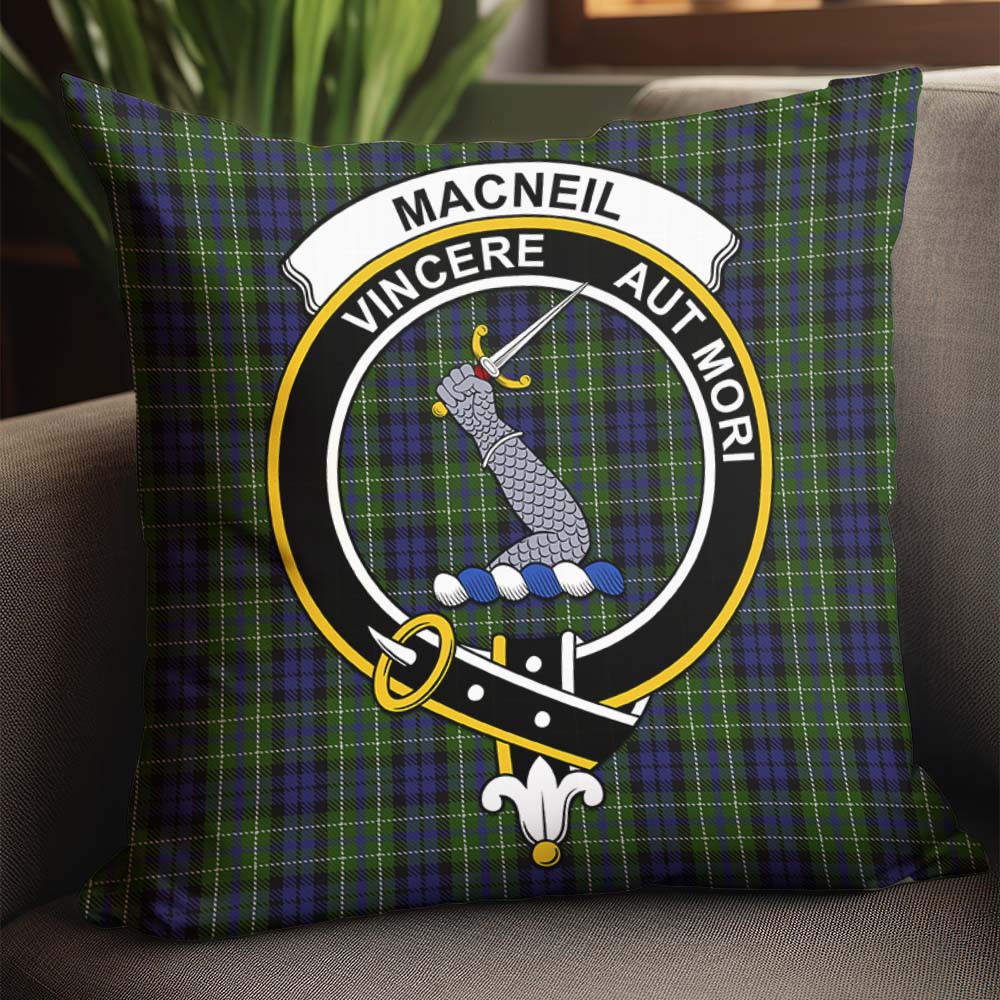 MacNeil of Colonsay Tartan Pillow Cover with Family Crest - Tartanvibesclothing