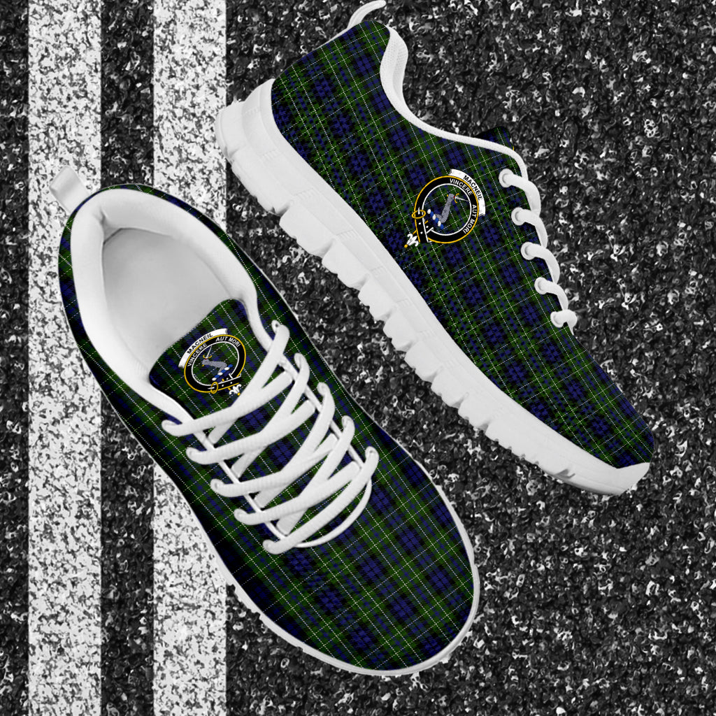 MacNeil of Colonsay Tartan Sneakers with Family Crest - Tartan Vibes Clothing