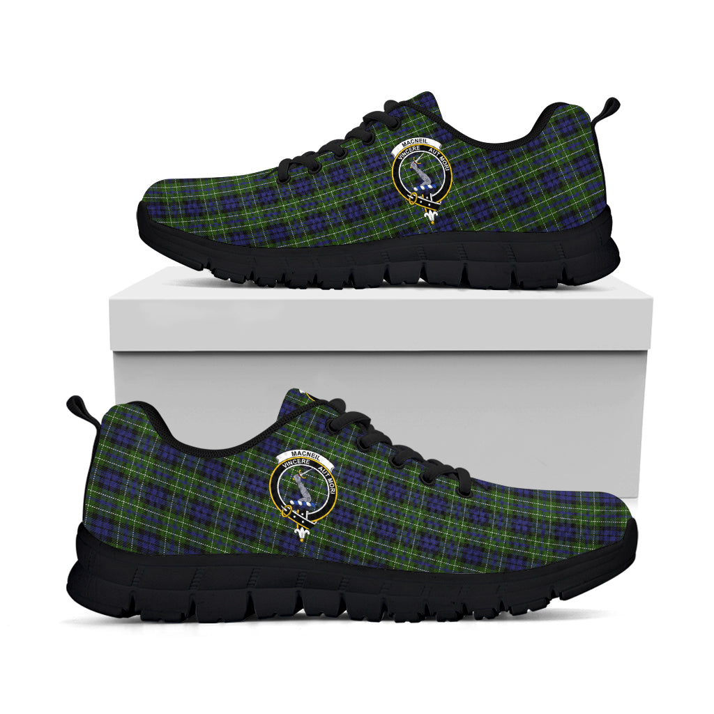 MacNeil of Colonsay Tartan Sneakers with Family Crest - Tartan Vibes Clothing