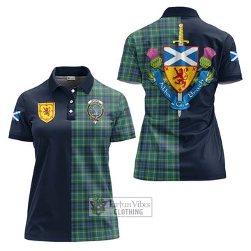 MacNeil of Colonsay Ancient Tartan Women's Polo Shirt Alba with Scottish Lion Royal Arm Half Style