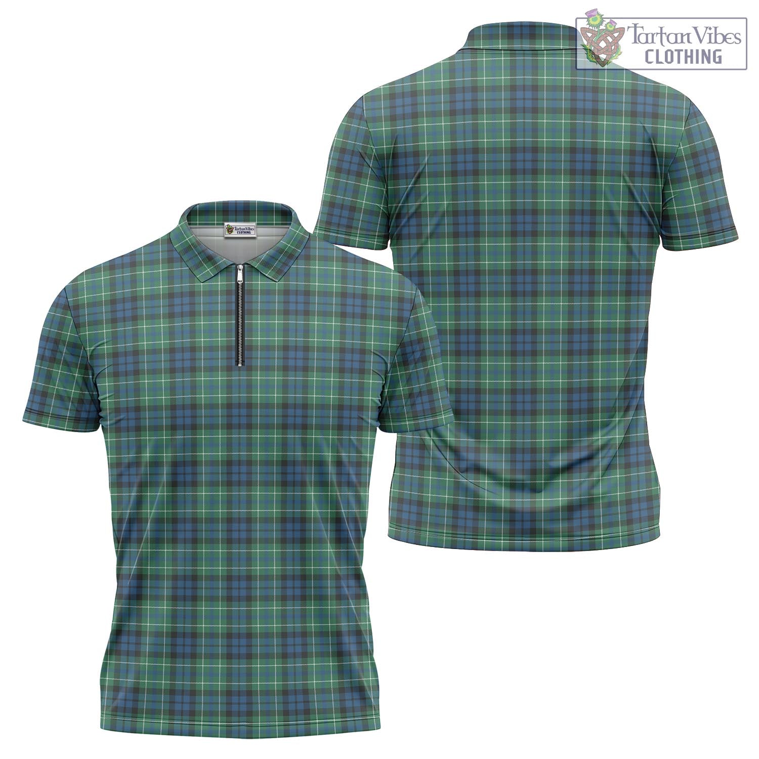 Tartan Vibes Clothing MacNeil of Colonsay Ancient Tartan Zipper Polo Shirt