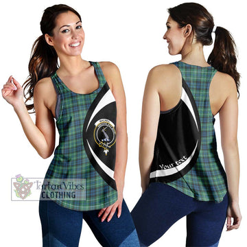 MacNeil of Colonsay Ancient Tartan Women's Racerback Tanks with Family Crest Circle Style