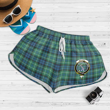 MacNeil of Colonsay Ancient Tartan Womens Shorts with Family Crest