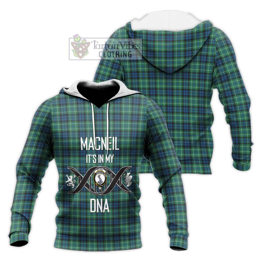 MacNeil of Colonsay Ancient Tartan Knitted Hoodie with Family Crest DNA In Me Style Unisex Knitted Pullover Hoodie - Tartanvibesclothing Shop