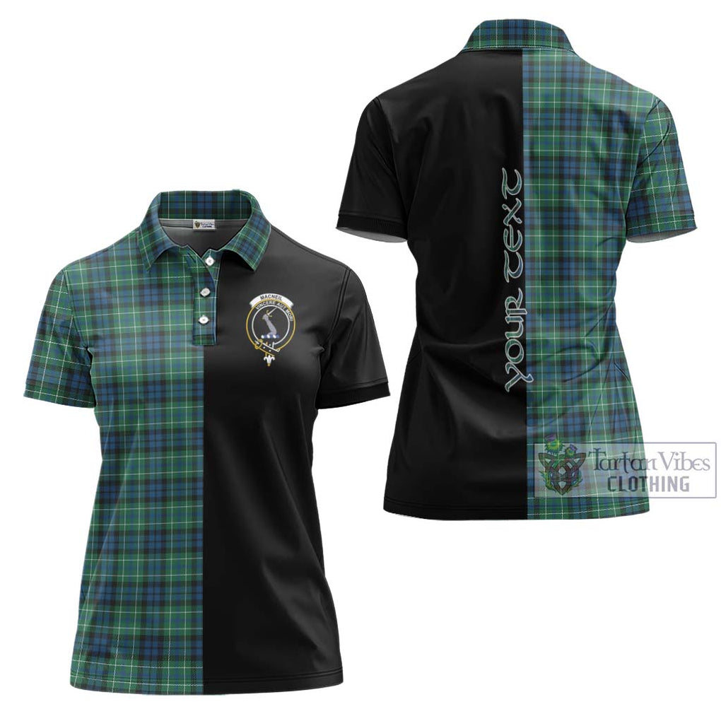 MacNeil of Colonsay Ancient Tartan Women's Polo Shirt with Family Crest and Half Of Me Style Women - Tartanvibesclothing Shop