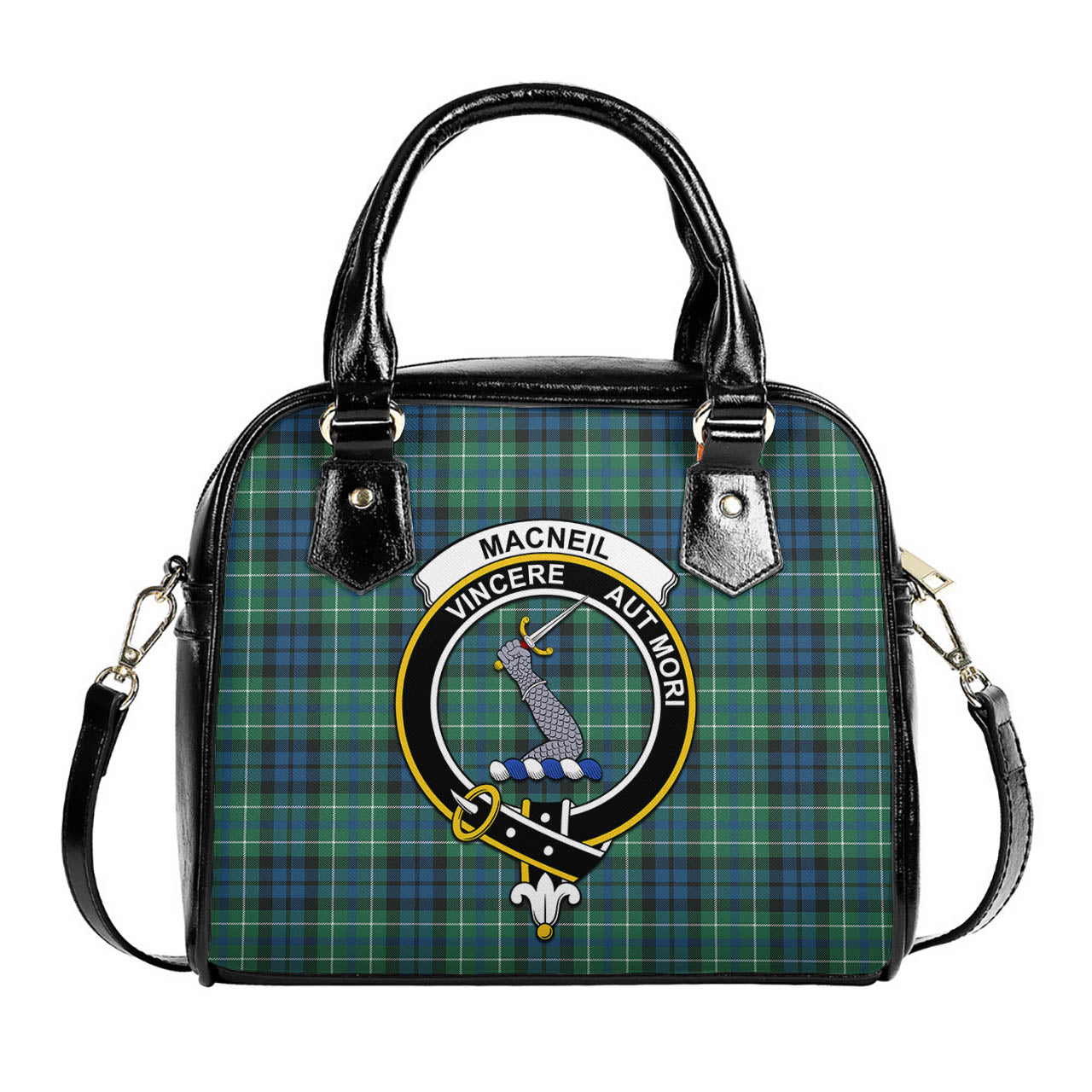 MacNeil of Colonsay Ancient Tartan Shoulder Handbags with Family Crest One Size 6*25*22 cm - Tartanvibesclothing