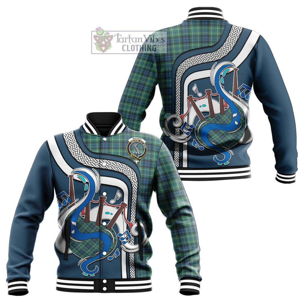 Tartan Vibes Clothing MacNeil of Colonsay Ancient Tartan Baseball Jacket with Epic Bagpipe Style