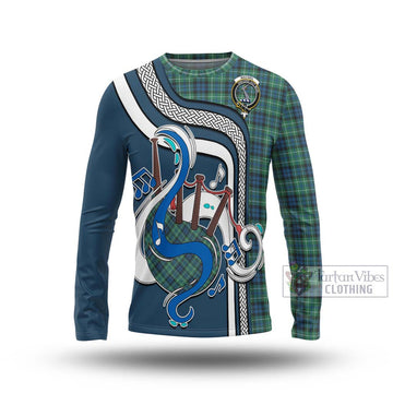 MacNeil of Colonsay Ancient Tartan Long Sleeve T-Shirt with Epic Bagpipe Style