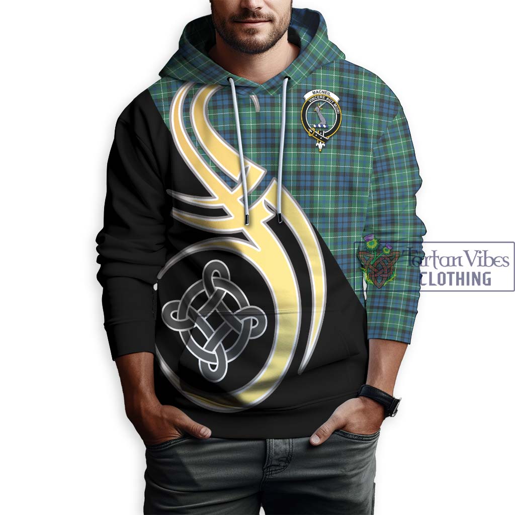 MacNeil of Colonsay Ancient Tartan Hoodie with Family Crest and Celtic Symbol Style Zip Hoodie - Tartan Vibes Clothing