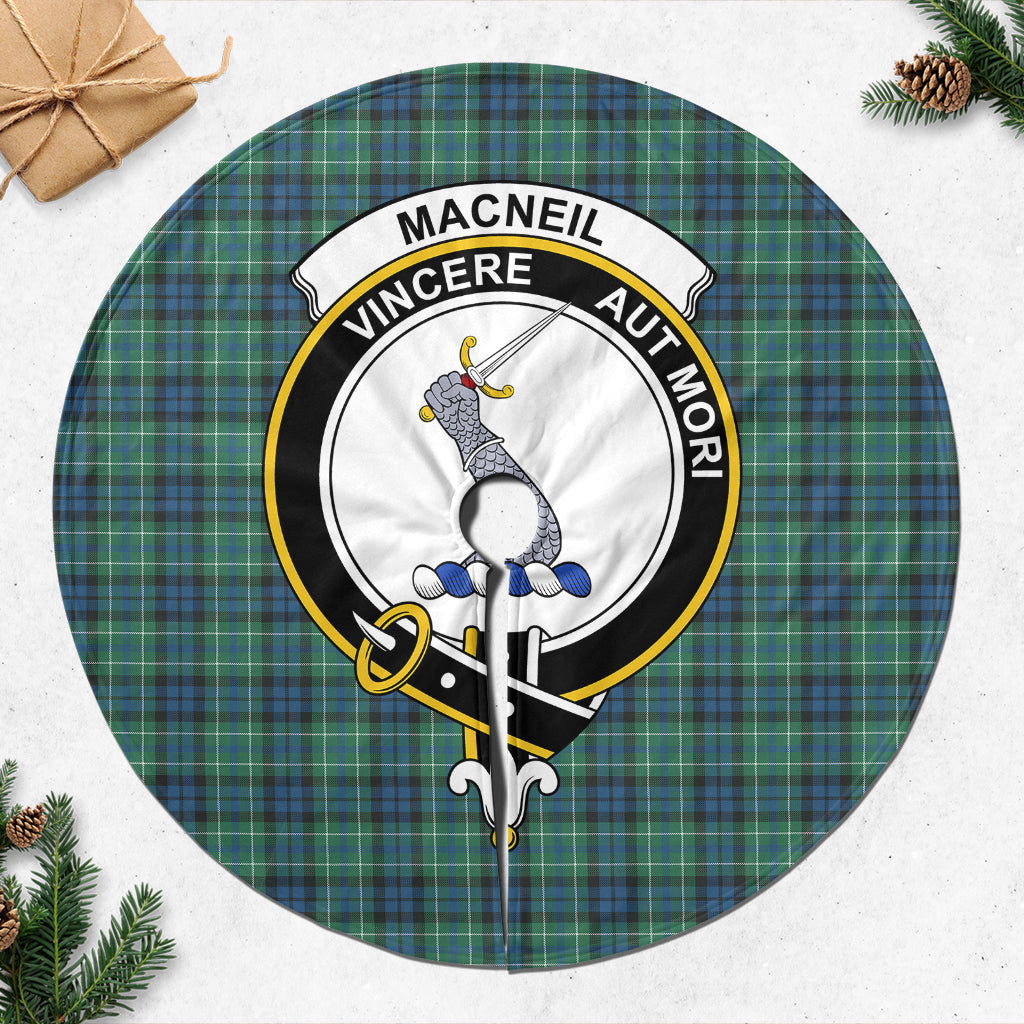 MacNeil of Colonsay Ancient Tartan Christmas Tree Skirt with Family Crest - Tartanvibesclothing