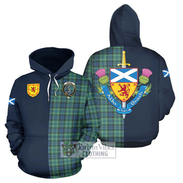 MacNeil of Colonsay Ancient Tartan Hoodie Alba with Scottish Lion Royal Arm Half Style