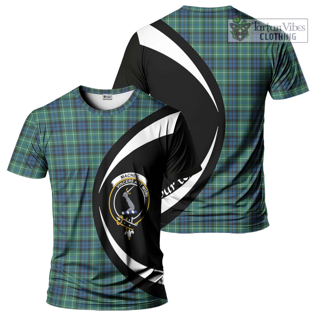 Tartan Vibes Clothing MacNeil of Colonsay Ancient Tartan T-Shirt with Family Crest Circle Style