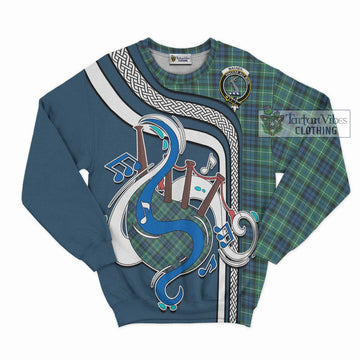 MacNeil of Colonsay Ancient Tartan Sweatshirt with Epic Bagpipe Style