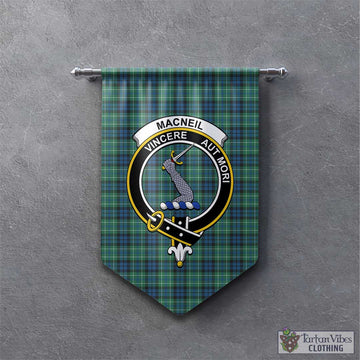 MacNeil of Colonsay Ancient Tartan Gonfalon, Tartan Banner with Family Crest