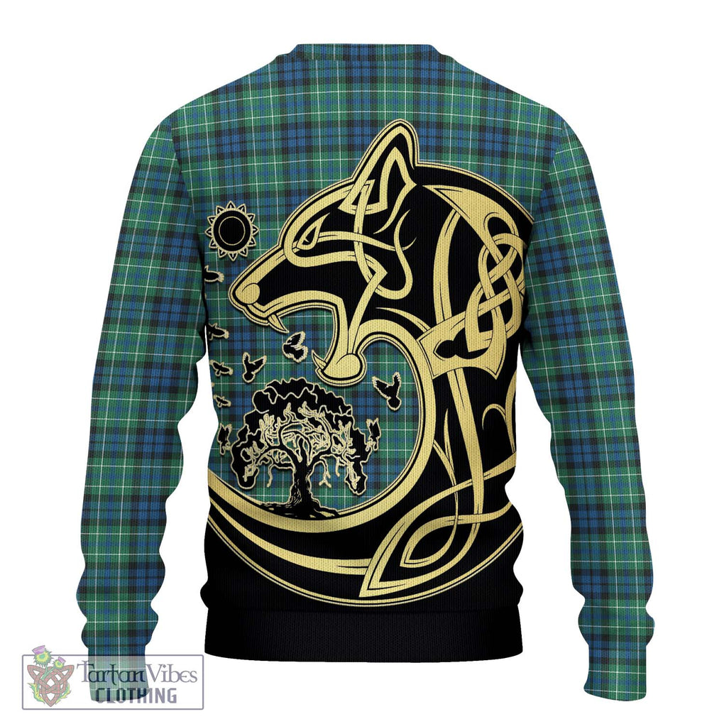 MacNeil of Colonsay Ancient Tartan Knitted Sweater with Family Crest Celtic Wolf Style - Tartan Vibes Clothing