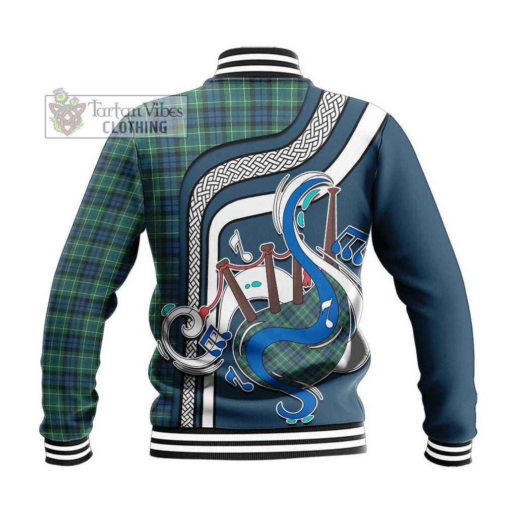 Tartan Vibes Clothing MacNeil of Colonsay Ancient Tartan Baseball Jacket with Epic Bagpipe Style