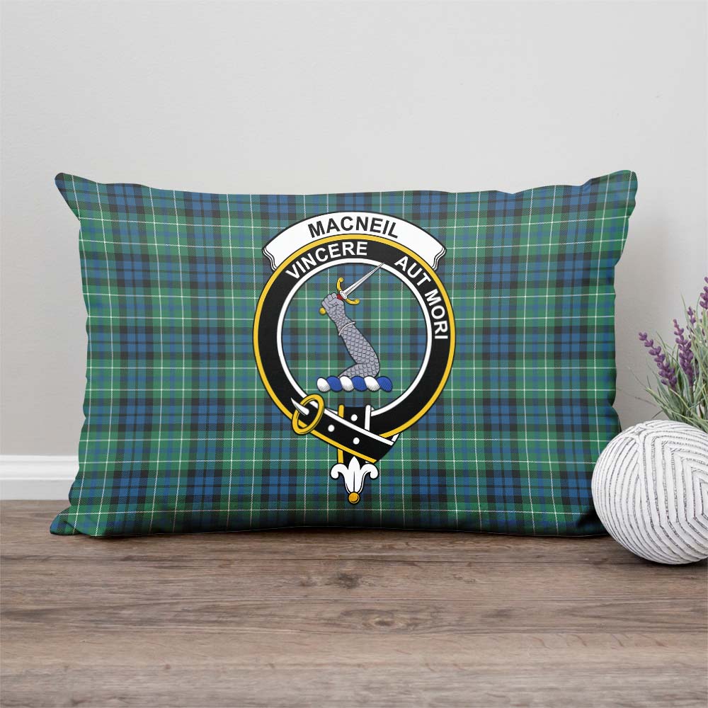 MacNeil of Colonsay Ancient Tartan Pillow Cover with Family Crest Rectangle Pillow Cover - Tartanvibesclothing