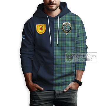 MacNeil of Colonsay Ancient Tartan Hoodie Alba with Scottish Lion Royal Arm Half Style