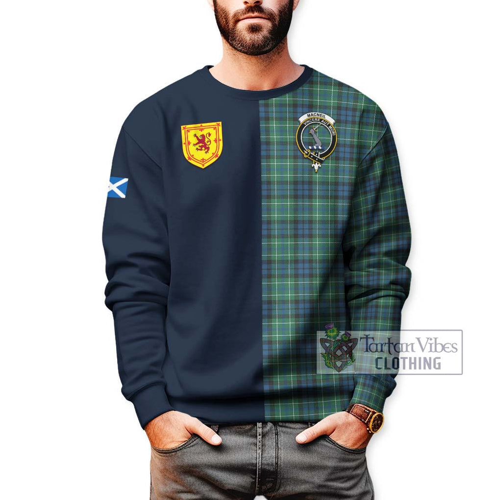 Tartan Vibes Clothing MacNeil of Colonsay Ancient Tartan Sweatshirt with Scottish Lion Royal Arm Half Style